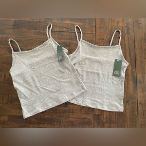 Target Wild Fable Women's Gray Slim Fit Tank Top Women’s Size M - NEW- Lot Of 2